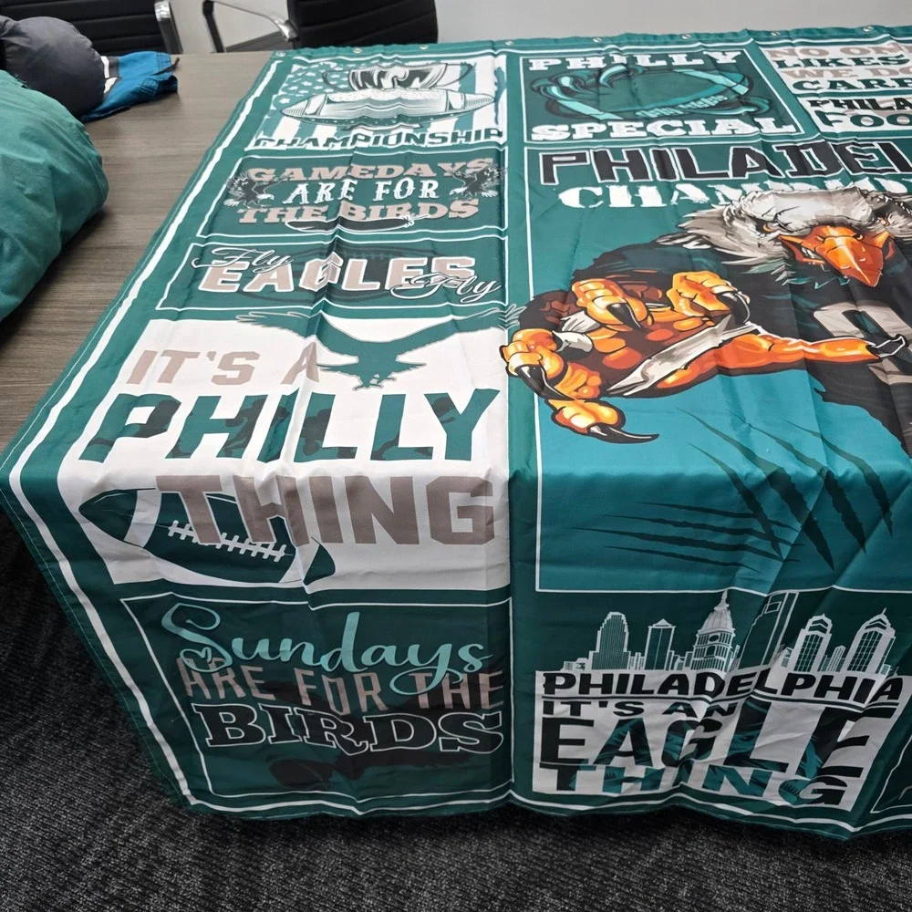 Philadelphia Eagles Fan Banner Large 71x71 Wall Flag Philly Gameday Decor
